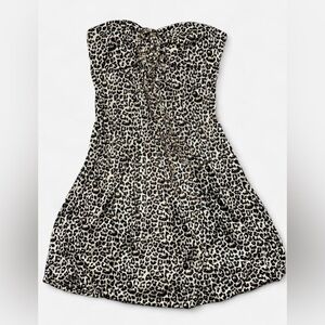 Y2k Ruby Rox Leopard Print Satin Dress Small